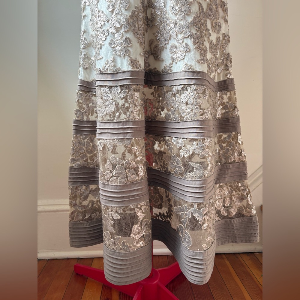 Tadashi Shoji Sequin Embroidered Lace Gown - Picture 15 of 16